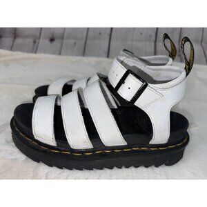 Dr Doc Martens BLAIRE Strappy Sandals White Leather Womens Size 6